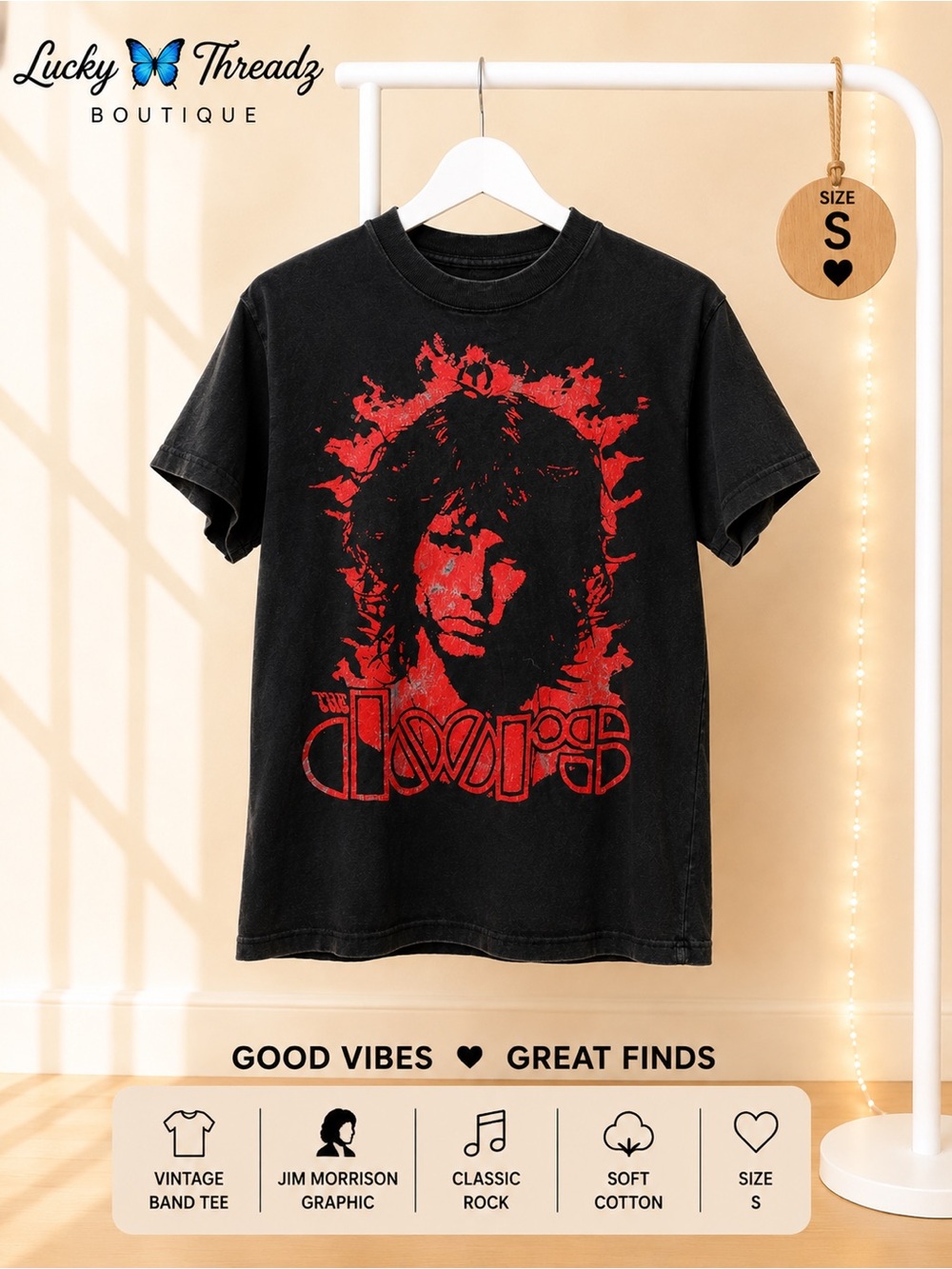 The Doors, rock band tee, vintage style, graphic tee/ Y2K Size Small